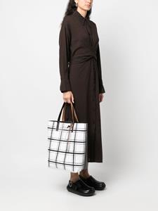 Marni check-pattern leather tote bag - Wit