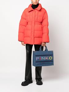 PINKO logo-sequinned tote bag - Blauw