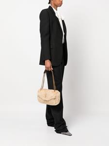 Saint Laurent Calypso shearling shoulder bag - Beige