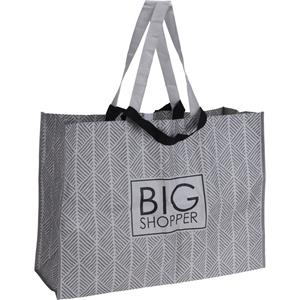 Excellent Houseware Extra grote boodschappen Shopper tas 70 x 48 cm zwart -