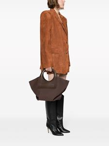 Hereu small Cala leather tote bag - Bruin