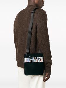 Versace iridescent logo-jacquard messenger bag - Zwart