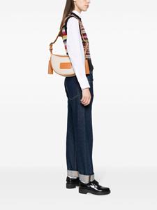 Kenzo 18 leather-trim shoulder bag - Beige