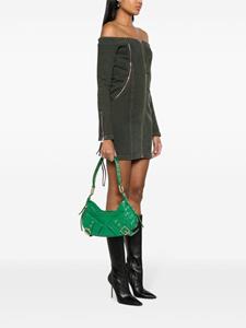 BIASIA Y2K crocodile-embossed leather shoulder bag - Groen