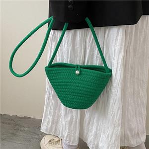 Yogodlns Summer Straw Bucket Bags for Women Rattan Braided Beach Bag Small Crossbody Shoulder Bag Bohemian Handbag