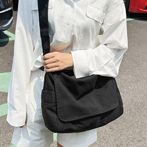 Beautiful Tops Student Canvas Crossbody Bag Large Capacity Soft Messenger Shoulder Bag Laptop Bag Side Backpack