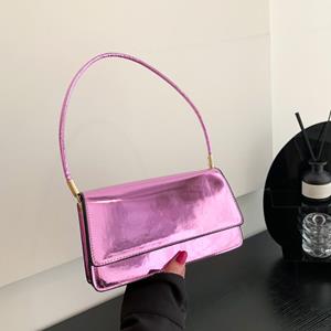 Yogodlns Solid Color PU Leather Armpit Soulder Bag For Women Luxury Designer PU Leather Purse and Handbag For Female Fashion Clutches