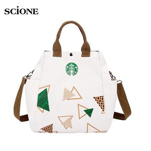 SCIONE Printed Moraine Thick Canvas Bag Mori Art Shoulder Bag Shopping Bag Crossbody Fashion Bag