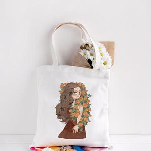 Jiangkao Lady Canvas Tote Bag Cartoon Graphic Shopping Vrouwen Eco Herbruikbare Shopper Tassen Bolsas De Tela