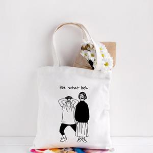 Jiangkao Dames Handtassen Canvas Tote Bag Casual Shopping Travel Vrouwen Eco Herbruikbare Schouder Shopper Tassen