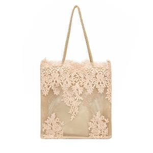 Yogodlns Fashion Lace Design Shoulder Bag Women's Casual Embroidered Hollow Tote Vintage Floral Shopping Bag