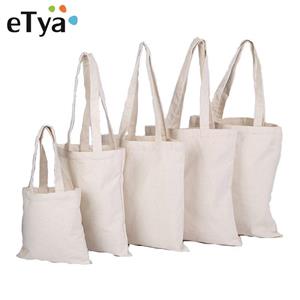 ETya Canvas Eco Reusable  Foldable Grocery Tote Handbag High Quality Large Capacity Shoulder Bag