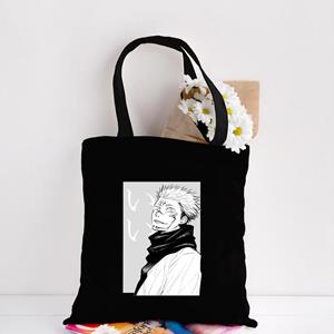 Jiangkao Japanese Anime Jujutsu Kaisen Yuji Itadori Handbags Cotton Cloth Canvas Tote Bag Shoulder Shopper Bags with Button