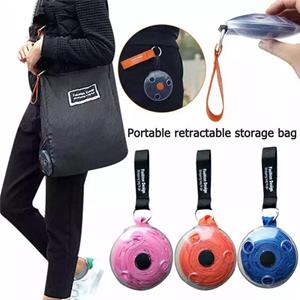 Sweetyhome Portable Folding Telescopic Small Disc Shopping Bag Multifunctional Storage Bag Reusable Shopper Handbag Organizer Travel Bag