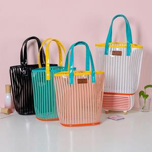 Yu653ang New Transparent Protable Large Capacity Jelly Bag Summer Beach Bag Handbag Shoulder Bag Shopping