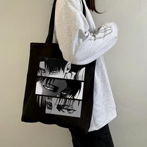 Aidegou16 Japanese anime canvas bag Titans Attack Ulzzang cartoon women shopper bags large capacity Harajuku female fashion shoulder bag
