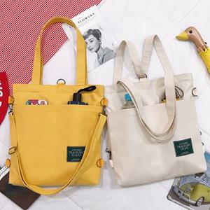 Forever-bags Korean Fashion Canvas Handbags Pretty Woman Cosmetic Bag Large Capacity Zipper Storage Bag Portable Shopping Bag