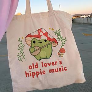 Happy going Women Shopper  Mushroom Canvas Shopper Bag girl handbag Tote Shoulder Lady Bag
