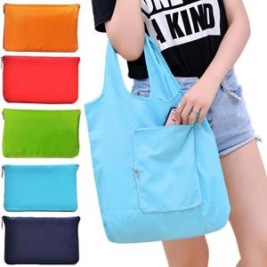 Hlj6269 Shoppers Reusable Large Capacity Oversized Fashion Women Solid Portable Grocery Oxford Cloth 1PC Handbag 43*63cm Shopping Bag Popularity