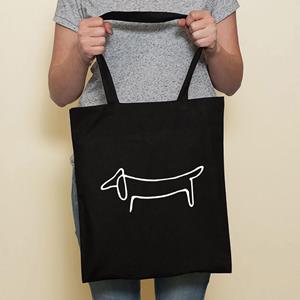 Iaidegou-4 Cute Dog Harajuku Fashion Shopping Black Bags Canvas Tote Bag Bulldog Mom Dachshund Reusable Cloth Bag Handbag Shoulder Bags