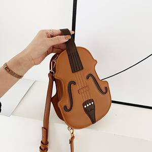 Yogodlns Creative Violin Female Crossbody Bag PU Leather Small Backpacks for Women Luxury Design Thread Ladies Fashion Shoulder Bag
