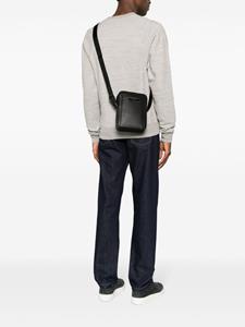Calvin Klein logo-plaque faux-leather crossbody bag - Zwart
