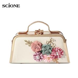 SCIONE Clutch Bag Female Three-dimensional Flower Evening Bag