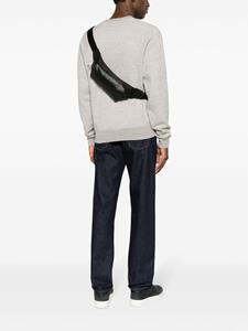 Calvin Klein embossed monogram-pattern leather wash bag - Zwart
