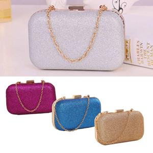 Foya Women Clutch Box Fashion Evening Party Glitter Chain Handbags Wallet