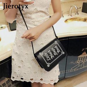 Jierotyx Letter Print Shoulder Bag Rock Designer Purse Female Small Crossbody Bag PU Leather Ladies Punk Bag