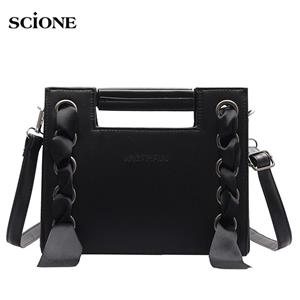 SCIONE Fashion Handbag Bag Female 2019 New All-match Single Shoulder Messenger Bag Chic Fashion Chain Small Square Bag Rivet Bag