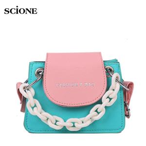 SCIONE Summer Hit Color Mini Bag 2020 Net Red One Shoulder Messenger Bag Chain Small Square Bag