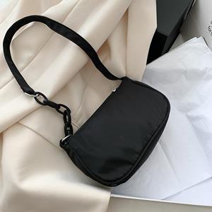 Yogodlns Fashion Women Canvas Small Handbags Simple Daily Solid Color Chain Underarm Shoulder Bags Female