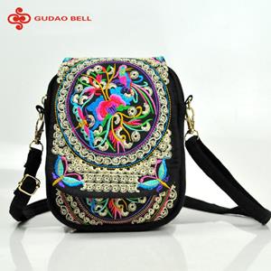 Fashion Digital Cart Reis telefoon portemonnee nationale canvas schouder kleine vintage boho etnische borduurwerk tas voor vrouwen reistas bloemen