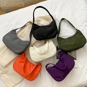 DeCool Female Classic Handbag Oxford Cloth Underarm Pouch Solid Color Messenger Bag Shoulder Ladies Baguette Daily Supplies