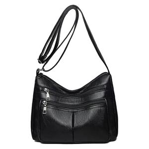 Yogodlns Women Solid Color Soft PU Leather Crossbody Bag Vintage Large Capcity Shoulder Bag