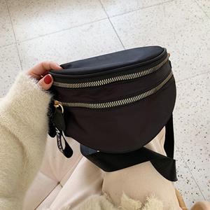 Yogodlns New Casual Nylon Chest Crossbody Bag Women Large Capacity Messenger Handbag Double-zipper Waterproof Waist Pack