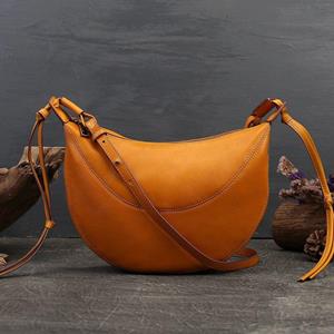 Johnature Genuine Leather Fashion Crossbody Bags For Women Versatile Natural Soft Cowhide Vintage Solid Color Shoulder Bags