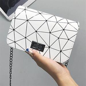 Aoligei Women Shoulder Messenger Bags Handbag Chain Wild Crack Printing Crossbody Bag Mobile Phone Coin Small Square Bag