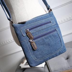 Yogodlns Fashion Blue Denim Shoulder Bags Women Handbag Messenger Bag Satchels Ladies Cross-body Sling Bag