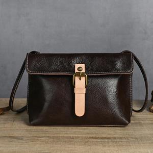 Johnature Vintage Genuine Leather Women Small Bag Versatile Leisure Natural Soft Cowhide Solid Color Shoulder & Crossbody Bags