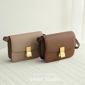 VENOF Vintage Doufu Bag High Quality Female Leather Shoulder Crossbody Square Messenger Flap Small Bag For Women Solid Color Red