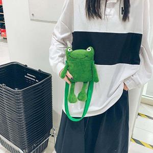 Flycomoe Outdoor Plush Bag Children All-match Women Handbags Cute Small Bags Frog Korean Style Handbags