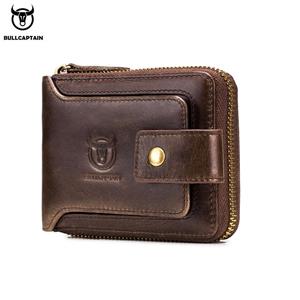 LSZ BULLCAPTAIN Brand men's Wallet Genuine Leather Purse Male Rfid Wallet Multifunction Storage Bag Coin Purse Wallet's Card Bags