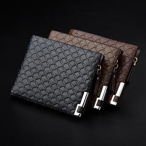ZHAO FAN-Electronic Mens Luxury Fashion Soft Quality Leather Wallet Credit Card Holder Purse Black with Zip