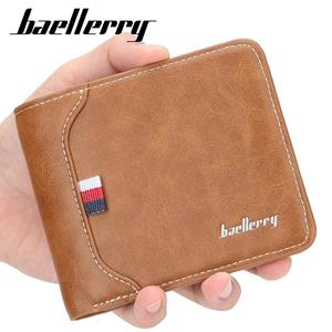 Baellerry Mannen Short Wallet Multi-card Positie Tri-fold Coin Purse Horizontale Portemonnee Kaart