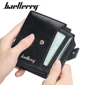 Baellerry Men and Women Short Wallet Buckle Driver's License Card Bag Zipper Coin Purse Men