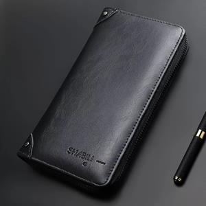 Wilicosh Pu Leather Men Long Wallets Casual Business Phone Clutch Purse Money Bags