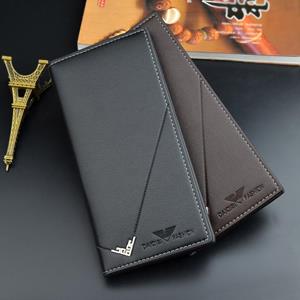 Wishehappy Men's Wallet Men's Long Type Thin Vertical Soft Wallet Tri-fold Off Multi-card Large Capacity Fashion New Wallet