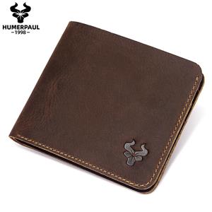 Humerpaul Cow Leather Men Wallets Small Money Purses Wallets New Design Dollar Price Top Men Thin Wallet High Quality Slim Card Holders